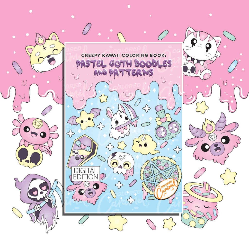 Creepy Kawaii Coloring Book: Pastel Goth Patterns and Doodles