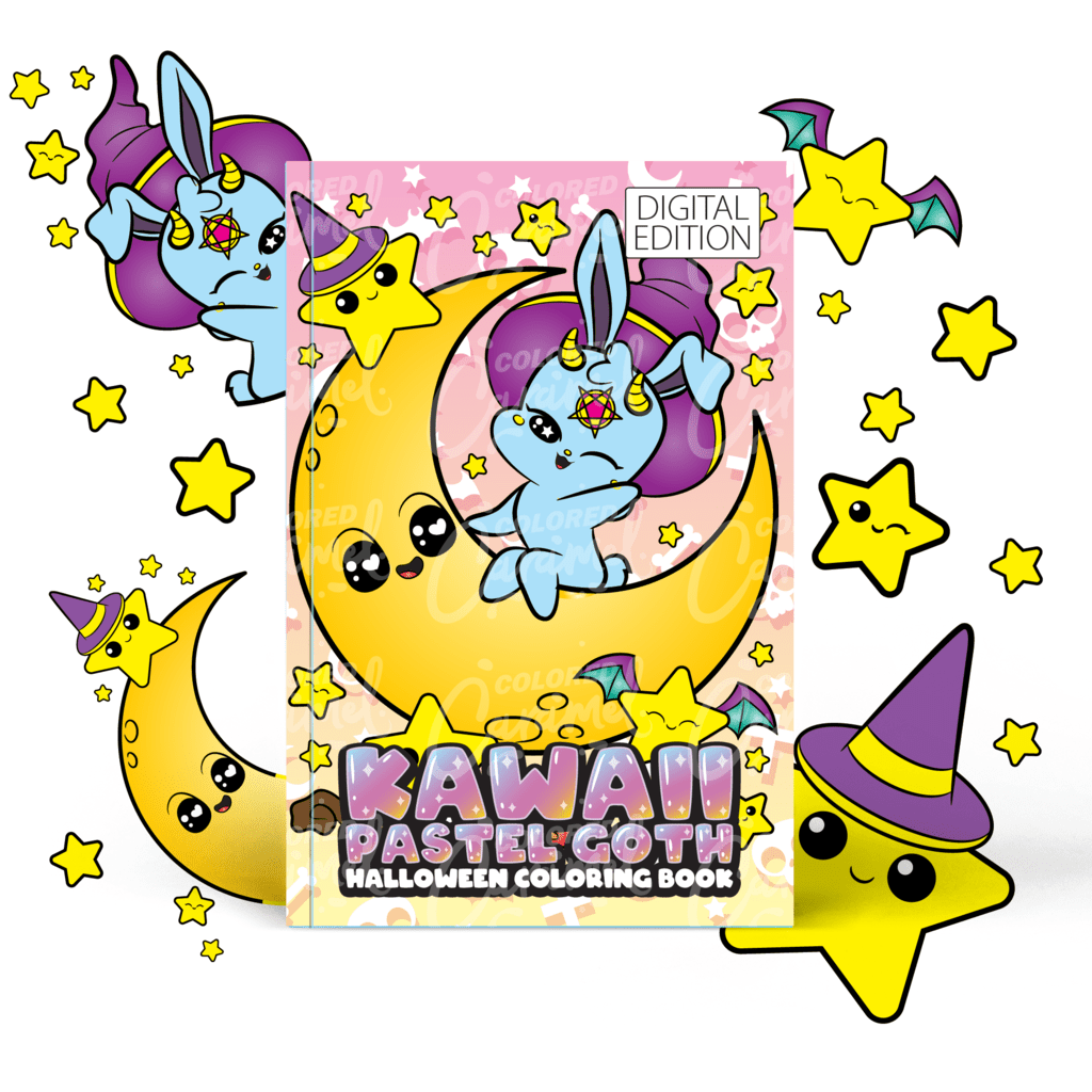 Kawaii Pastel Goth Halloween Coloring Book