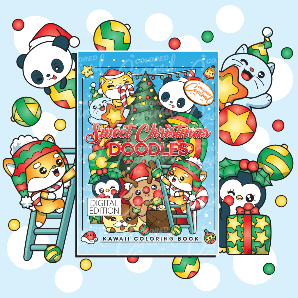 Sweet Christmas Doodles Kawaii Coloring Book