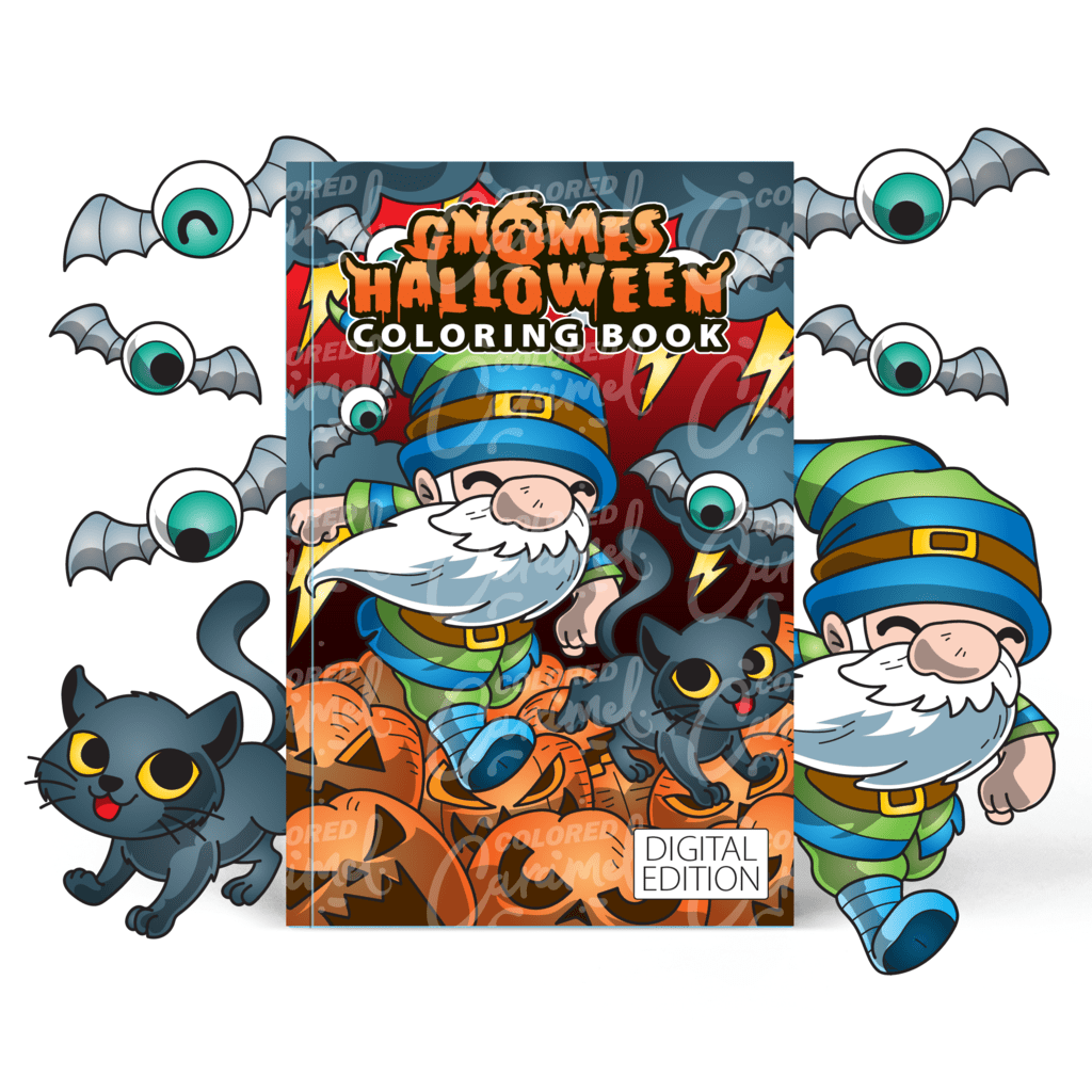 Gnomes Halloween Coloring Book
