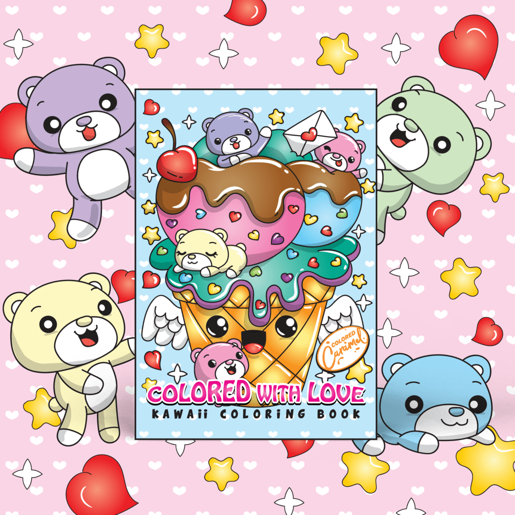 Kawaii Coloring Book: Colored with Love