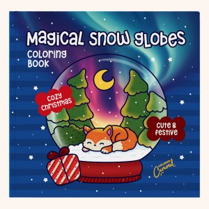 Easy & Bold Christmas Coloring Book with Snow Globes, coloring book cover