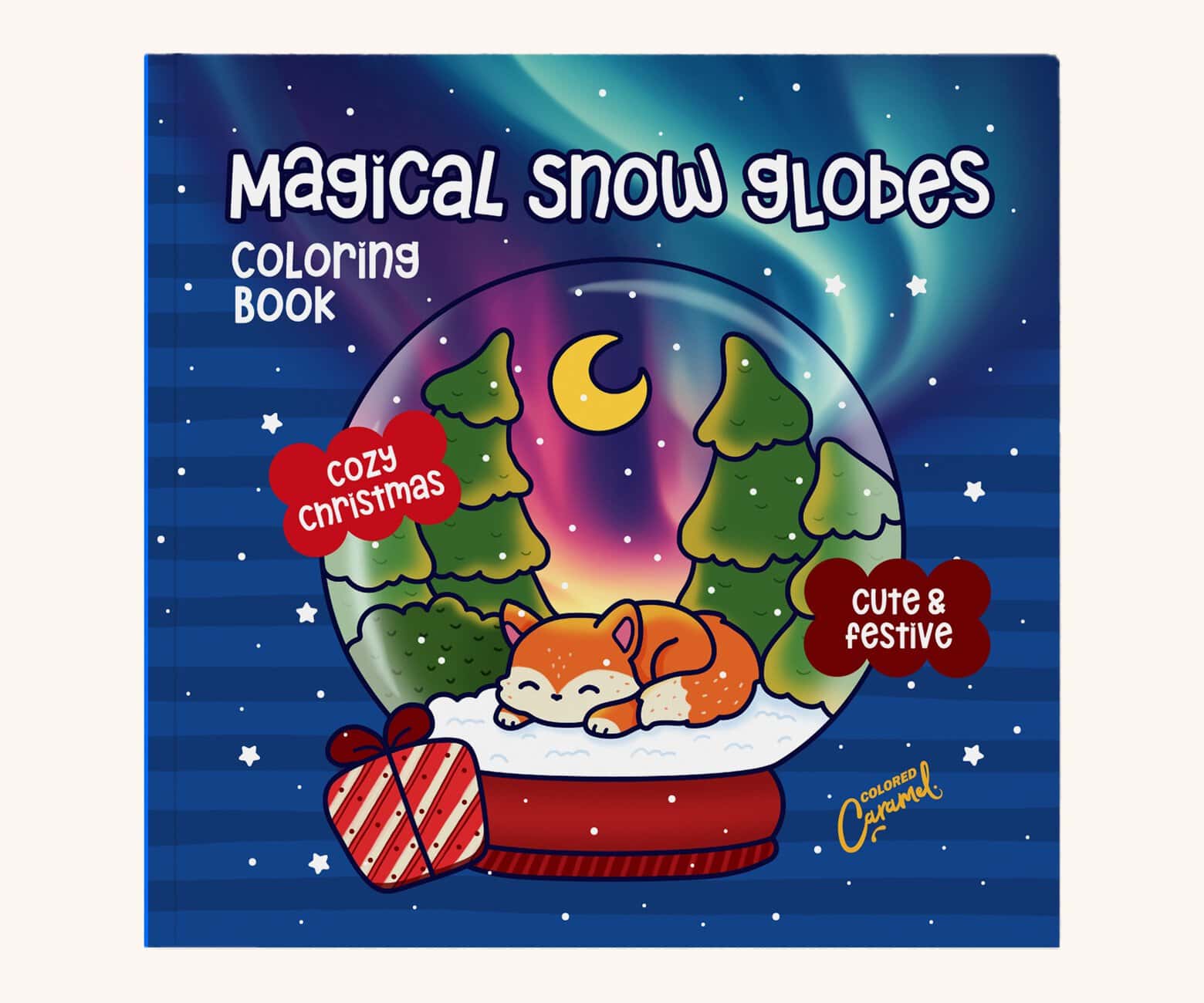 Easy & Bold Christmas Coloring Book with Snow Globes, coloring book cover