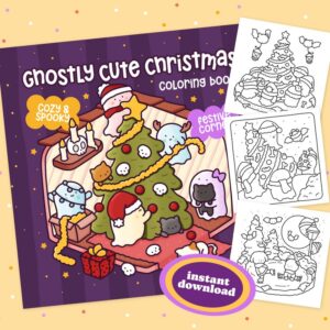 Ghostly Cute Christmas Coloring Book: Cozy & Spooky Festive Corner