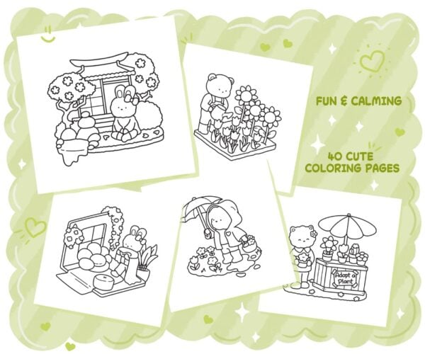 Blooming Corner: Cozy & Cute Coloring Book - Image 3