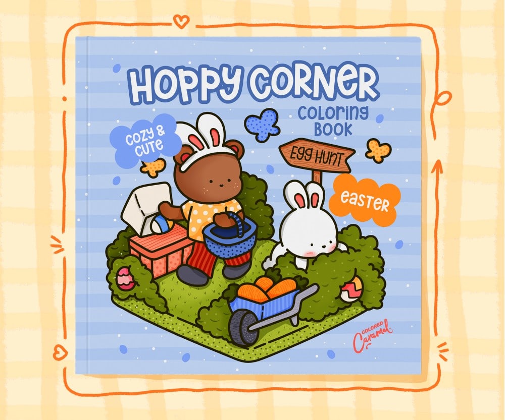 Hoppy Corner: Cozy & Cute Easter Coloring Book