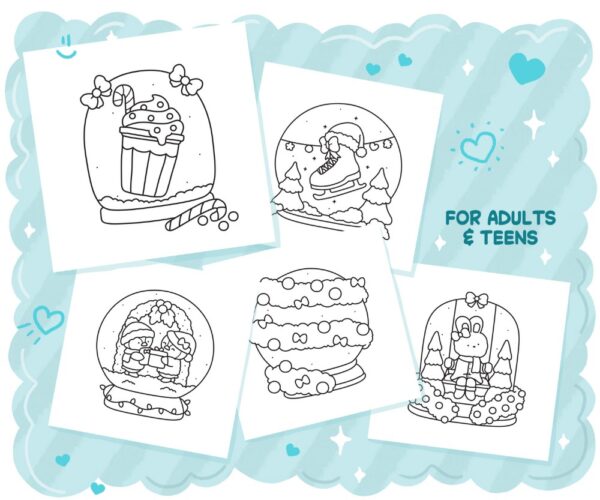 Magical Snow Globes: Cute & Festive, Cozy Christmas Coloring Book - Image 4