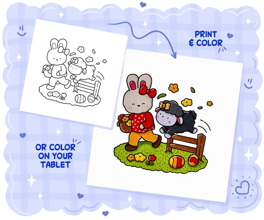 Hoppy Corner: Cozy & Cute Easter Coloring Book - Image 6