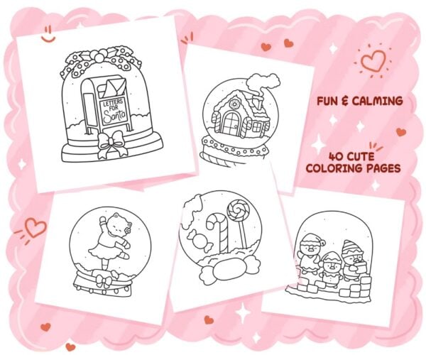 Magical Snow Globes: Cute & Festive, Cozy Christmas Coloring Book - Image 3