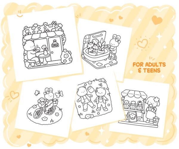 Blooming Corner: Cozy & Cute Coloring Book - Image 4