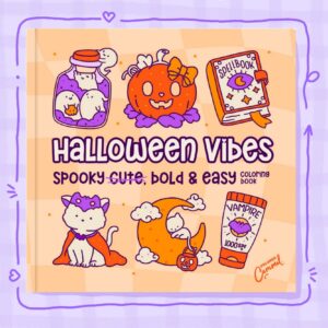 Halloween Vibes: Spooky Cute, Bold & Easy Coloring Book