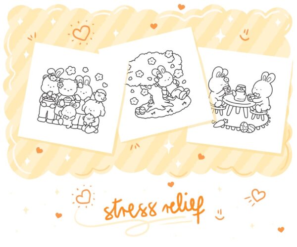 Hoppy Corner: Cozy & Cute Easter Coloring Book, coloring page preview 4