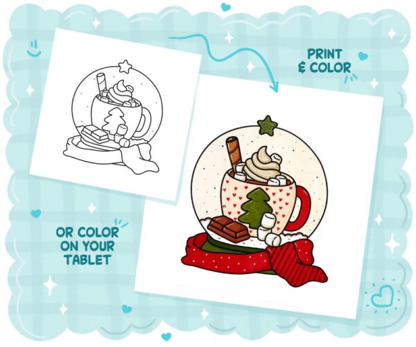 Magical Snow Globes: Cute & Festive, Cozy Christmas Coloring Book - Image 6