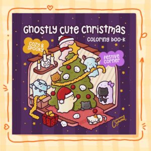 Ghostly Cute Christmas Coloring Book: Cozy & Spooky Festive Corner