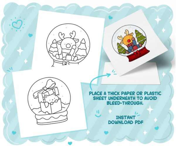 Magical Snow Globes: Cute & Festive, Cozy Christmas Coloring Book - Image 2