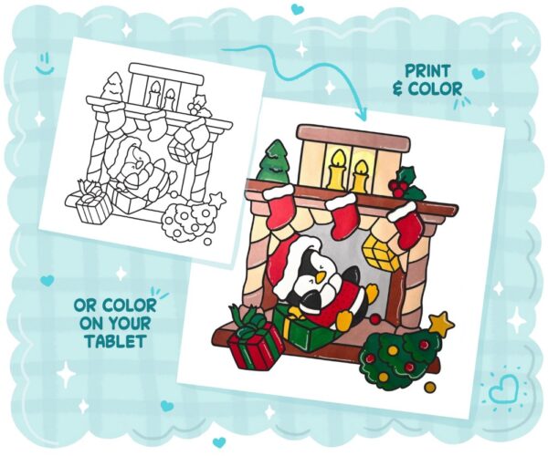 Festive Corner: Cozy & Cute Christmas Coloring Book - Image 6