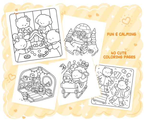 Festive Corner: Cozy & Cute Christmas Coloring Book - Image 3