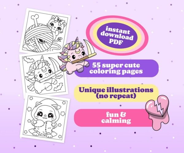 Creepy Cute: Bold & Easy Kawaii Pastel Goth Coloring Book - Image 2