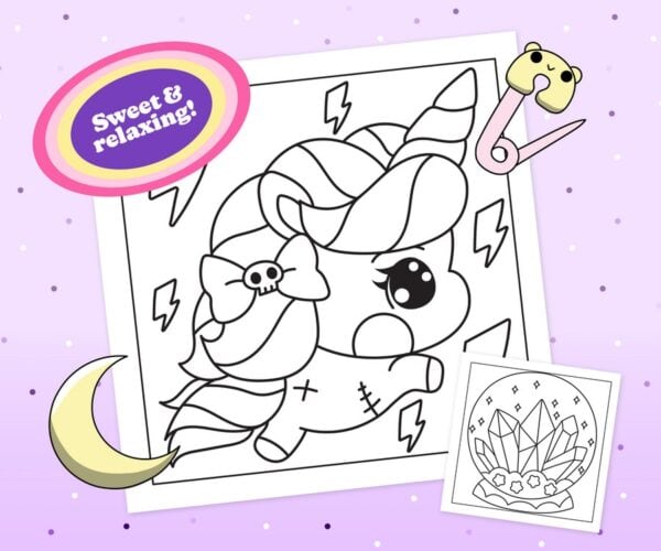 Creepy Cute: Bold & Easy Kawaii Pastel Goth Coloring Book - Image 3