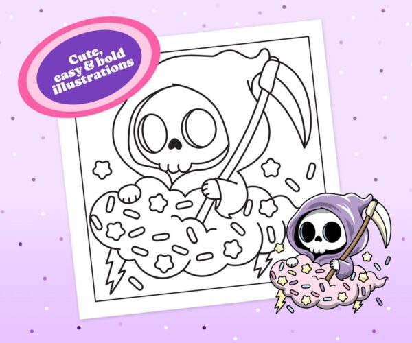Creepy Cute: Bold & Easy Kawaii Pastel Goth Coloring Book - Image 6