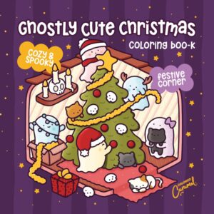 Ghostly Cute Christmas Coloring Book: Cozy & Spooky Festive Corner - Digital