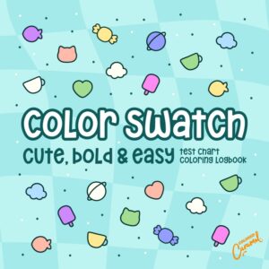 Color Swatch: Cute, Bold & Easy Test Chart Coloring Book - Digital