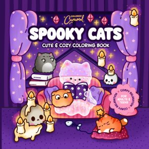 Spooky Cats: Cute & Cozy Coloring Book - Digital