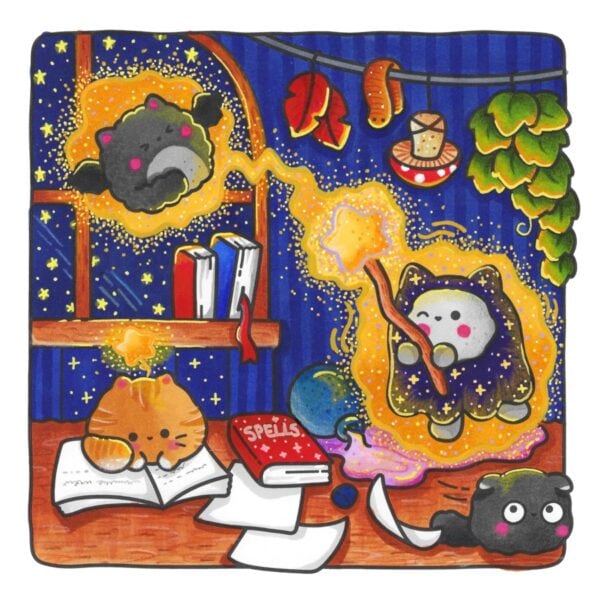Spooky Cats: Cute & Cozy Coloring Book - Image 7