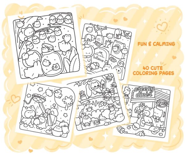 Spooky Cats: Cute & Cozy Coloring Book - Image 3