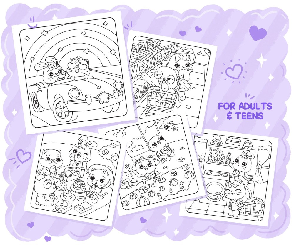 Cute World: Coloring Book for Stress-Free Moments - Image 4