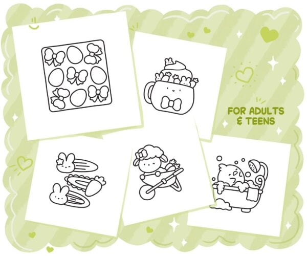 Hoppy Days: Cute Bold & Easy Easter Coloring Book, coloring page preview 3