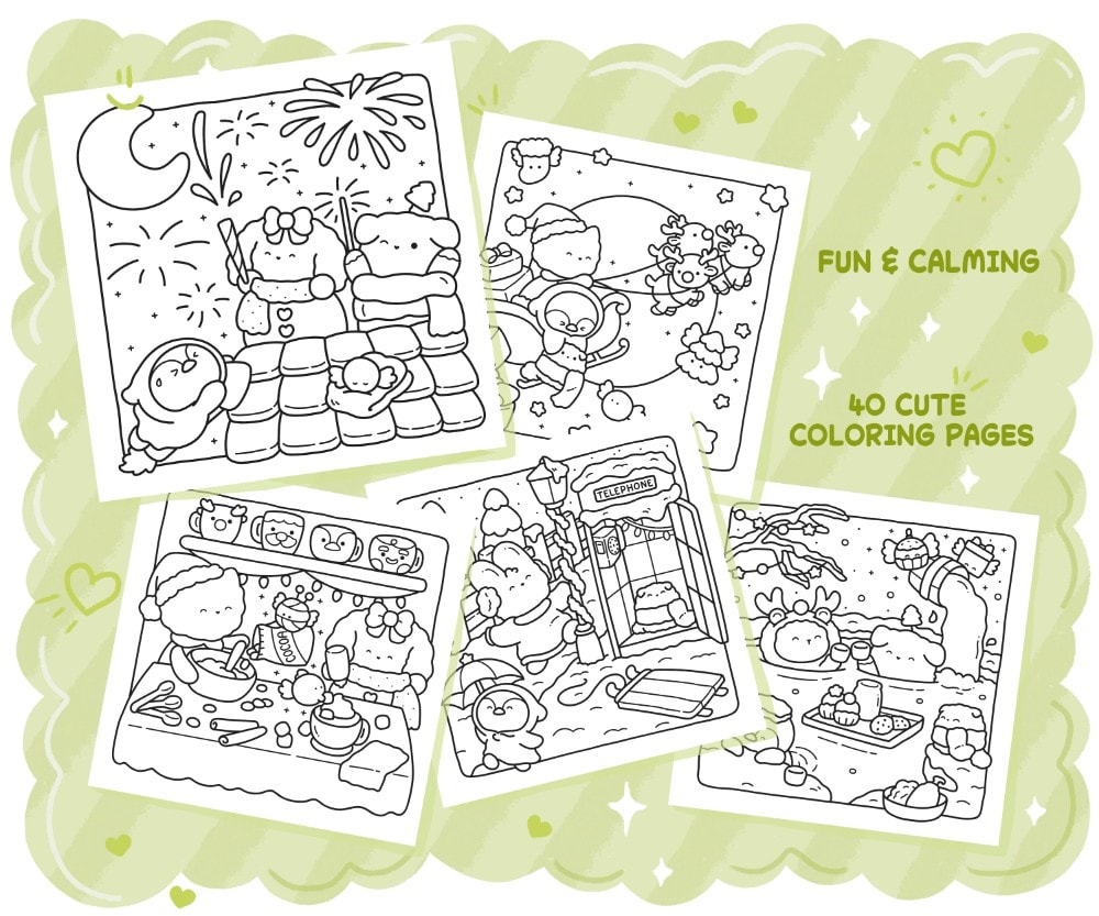 Festive Days Cozy Christmas Coloring Book: Comfy Relaxation for Adults and Teens - Image 3