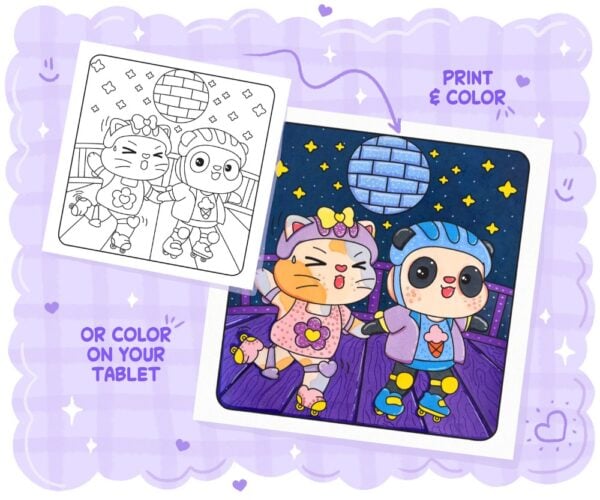Cute World: Coloring Book for Stress-Free Moments, coloring page preview 5