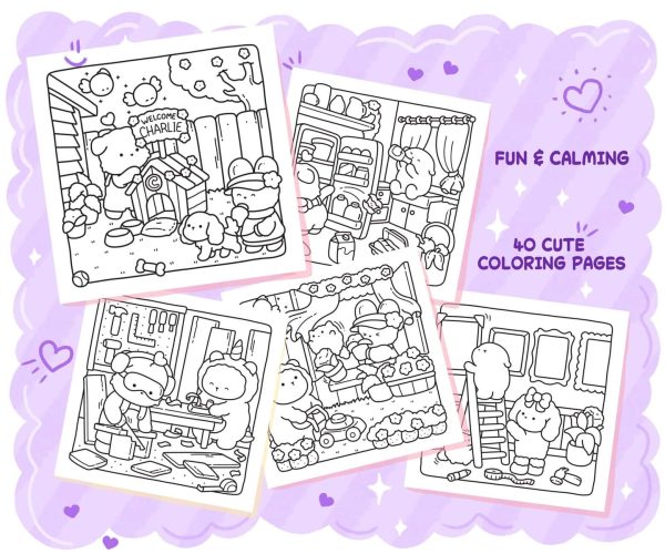 DIY Comfy Home Cute & Cozy Coloring Book: Home-Making Relaxation for Adults and Teens, coloring page preview 2