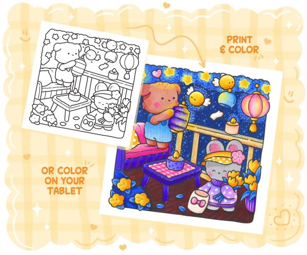 DIY Comfy Home Cute & Cozy Coloring Book: Home-Making Relaxation for Adults and Teens, coloring page preview 5