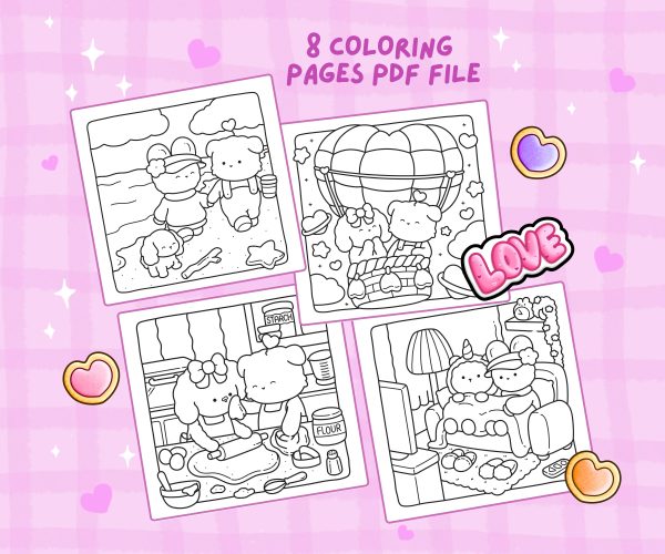 Valentine's Day Coloring Pages Cozy Love with Adorable Hand-Drawn Comfy Illustrations, coloring page preview 2