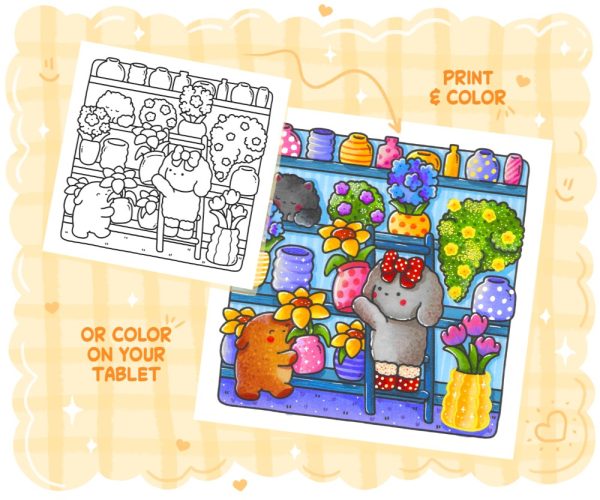 Pretty Cozy: Cute Hygge Coloring Book - Comfy Relaxation for Adults and Teens, coloring page preview 5