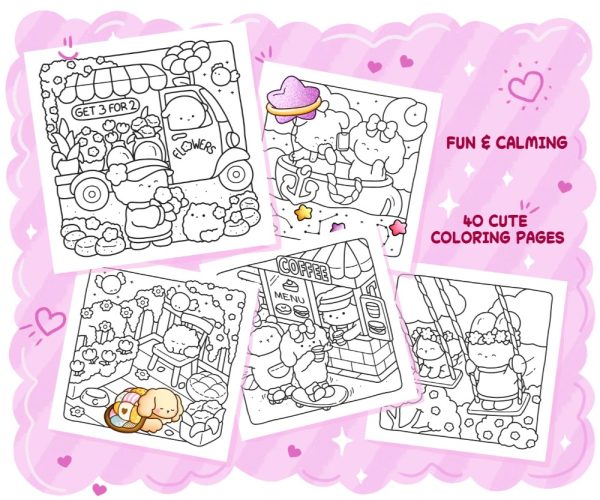 Pretty Cozy: Cute Hygge Coloring Book - Comfy Relaxation for Adults and Teens, coloring page preview 2
