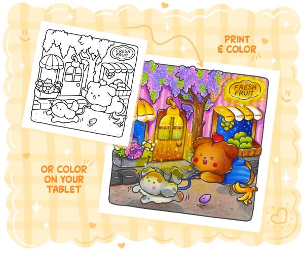Clumsy & Cute: Funny & Cozy Coloring Book - Messy Relaxation for Adults and Teens, coloring page preview 4