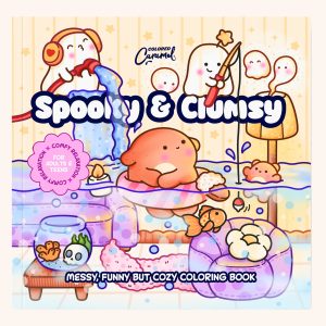 Spooky Cute Coloring Book - Spooky & Clumsy, Cozy Relaxation & Stress Relief for Adults and Teens